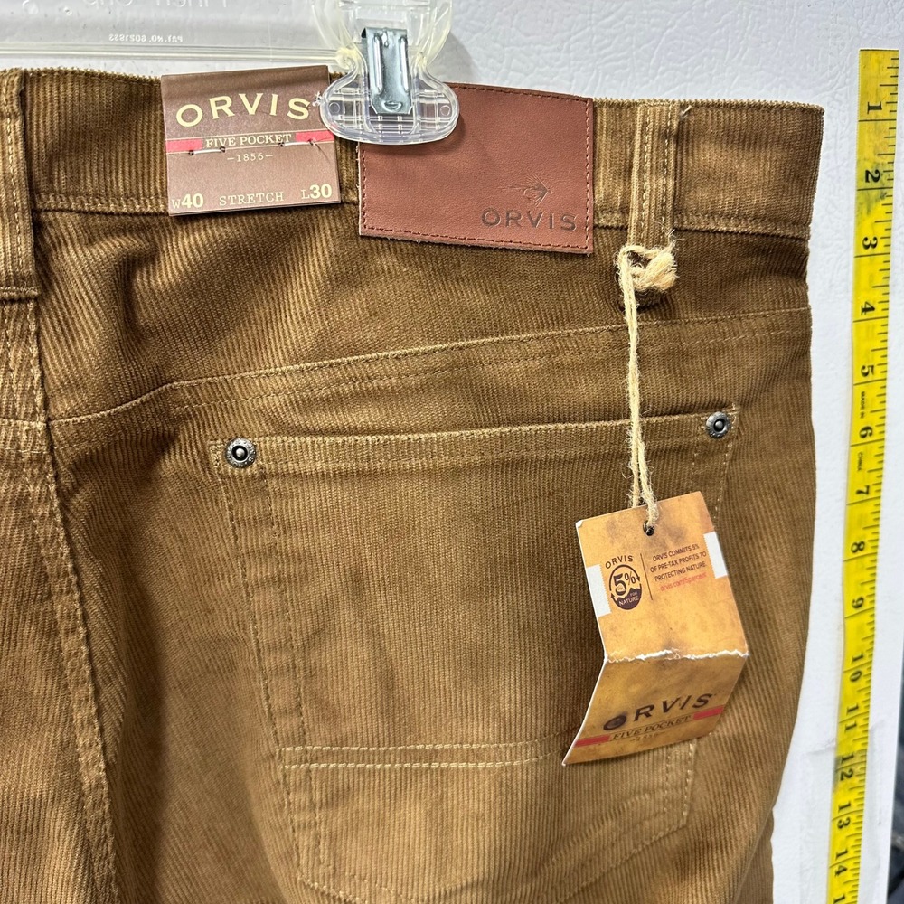Orvis 40x30 Five Pocket Pant Brown Stretch Corduroy Heritage Gorpcore Office NWT - Picture 4 of 5